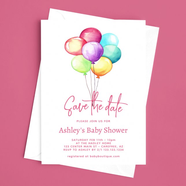 Reserva La Fecha Guardar el Baby Shower de los globos de fecha (Subido por el creador)