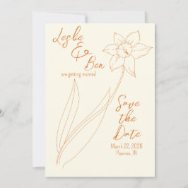 Reserva La Fecha Guardar el Boda Daffodil de Fechas