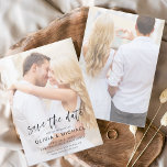 Reserva La Fecha Guardar el Boda de fotos de fecha<br><div class="desc">Transparencia cubriendo fotos personalizados y personalizadas en la parte delantera y trasera de las elegantes y modernas Invitaciones a la Boda de Citas - incluye hermosa y elegante tipografía de escritura para la celebración especial del Día de la Boda.</div>