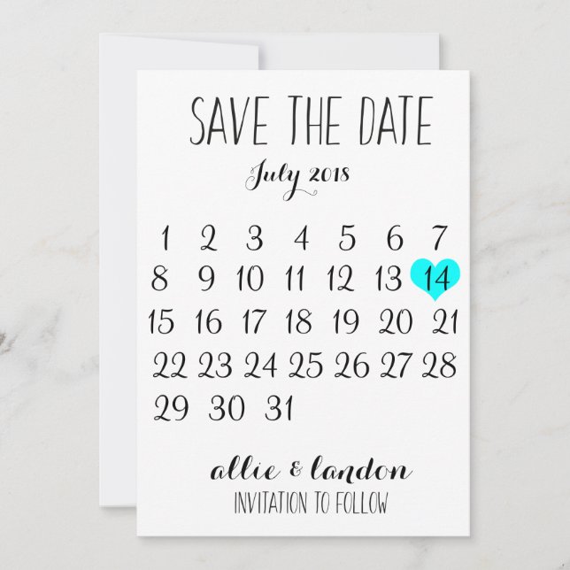 Reserva La Fecha Guardar El Calendario De Fecha (Anverso)