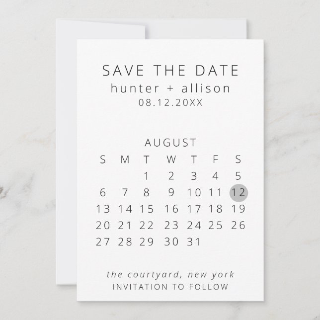 Reserva La Fecha Guardar El Calendario De Fecha (Anverso)