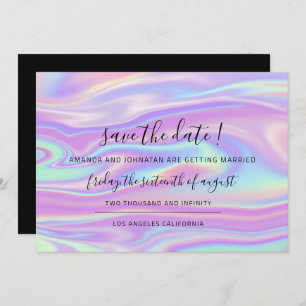 Reserva La Fecha Guardar el Holograma negro de fecha