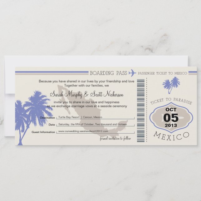 Reserva La Fecha Guardar el pase de embarque de fecha a México (Anverso)