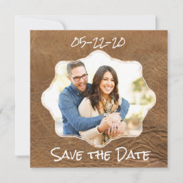 Reserva La Fecha Guardar el tema del cuero de fecha