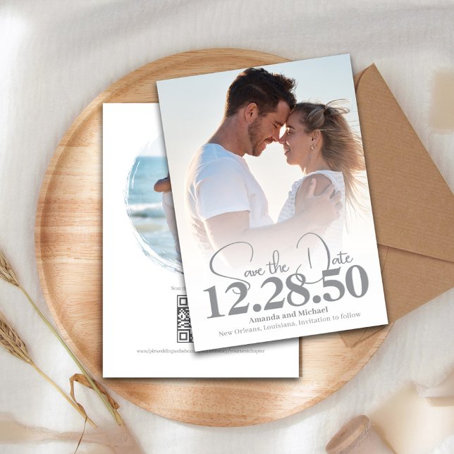 Reserva La Fecha Guardar Fecha de Boda con Foto Simple (Save the date photo card with modern typography. )