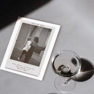 Reserva La Fecha Guardar fecha de bodas con foto polaroid minimalis