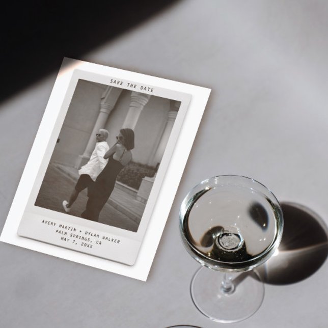 Reserva La Fecha Guardar fecha de bodas con foto polaroid minimalis (Subido por el creador)