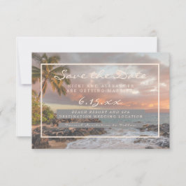 Reserva La Fecha Guardar fecha de destino de playa sin foto de boda