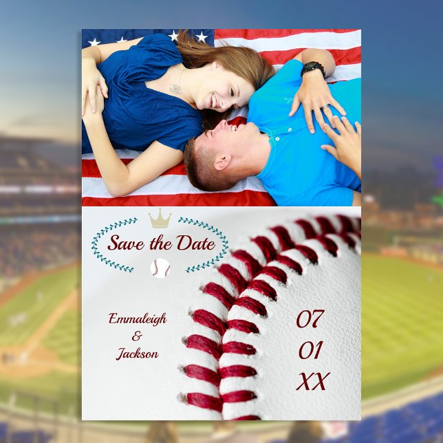 Reserva La Fecha Guardar Fecha Foto Boda Tema Béisbol (Subido por el creador)