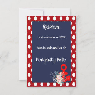 Reserva La Fecha Guardar fecha náutica para boda en español