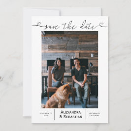 Reserva La Fecha Guardar la fecha Boda blanco negro personalizado