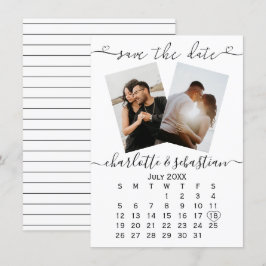 Reserva La Fecha Guardar la fecha Boda blanco negro personalizado