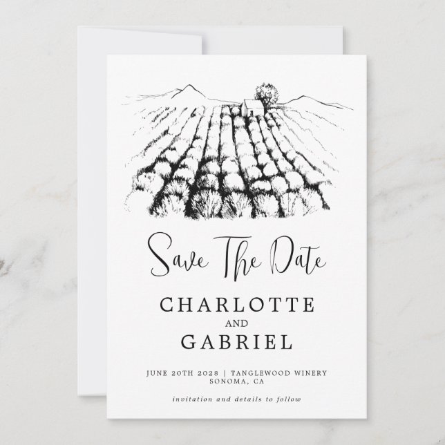 Reserva La Fecha Guardar la fecha Boda de bodega (Anverso)