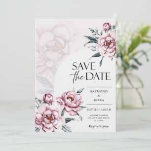 Reserva La Fecha Guardar la fecha Boda de Peony Rosa Dusky