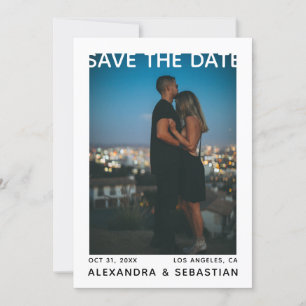 Reserva La Fecha Guardar la fecha Boda del corazón negro blanco