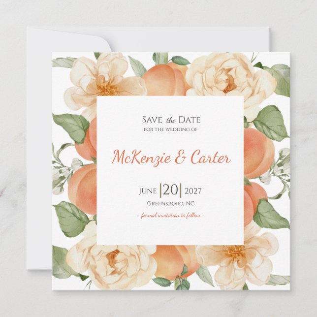 Reserva La Fecha Guardar la fecha botánico del huerto de albaricoqu (Anverso)