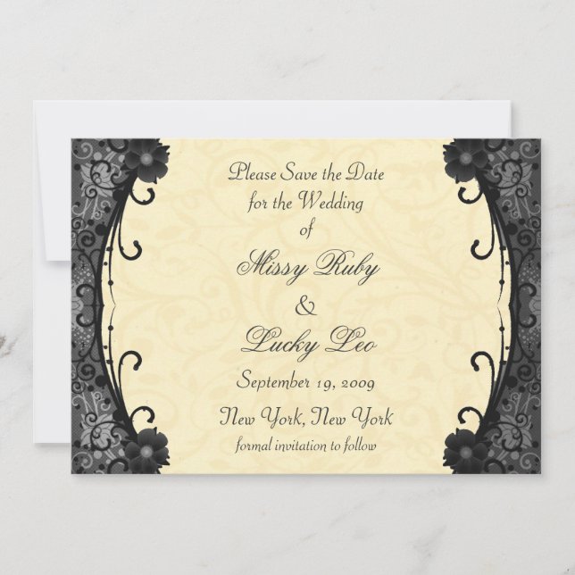 Reserva La Fecha Guardar la fecha con flores (Anverso)