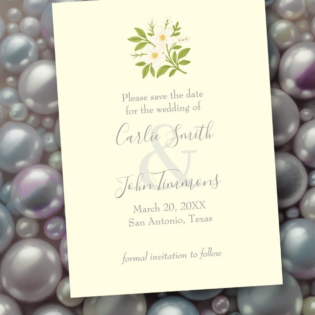 Reserva La Fecha Guardar la fecha con flores blancas (Subido por el creador)