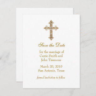 Reserva La Fecha Guardar la fecha con la cruz de oro