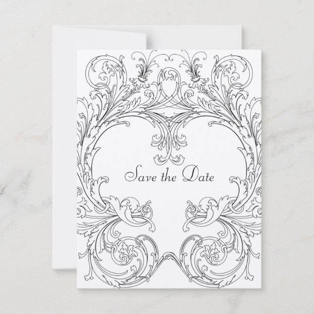 Reserva La Fecha Guardar la fecha con marco barroco (Anverso)