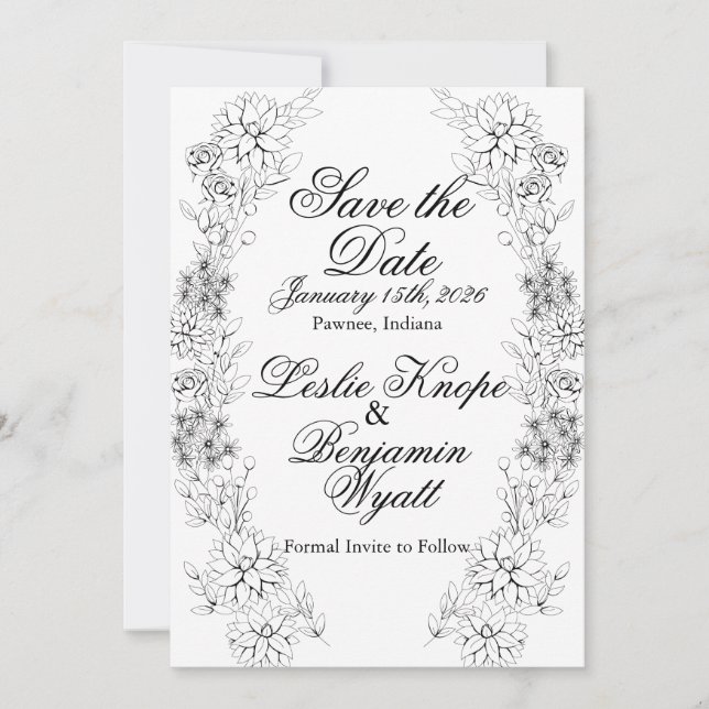 Reserva La Fecha Guardar la fecha Corona de Dalia (Anverso)