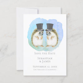 Reserva La Fecha Guardar La Fecha Cute Boda Pareja De Hedgehog Gay