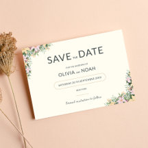 Guardar la fecha de boda boho botánico
