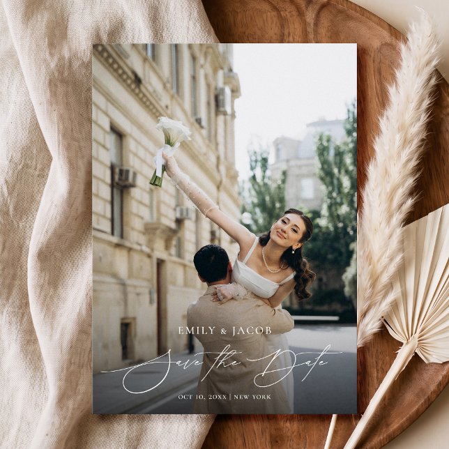 Reserva La Fecha Guardar la fecha de boda con elegante letra script (Subido por el creador)