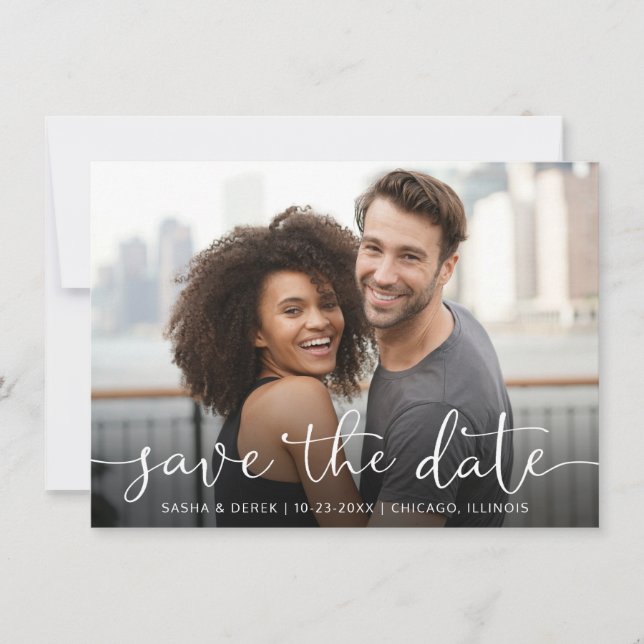 Reserva La Fecha Guardar la fecha de boda con foto completa (Anverso)
