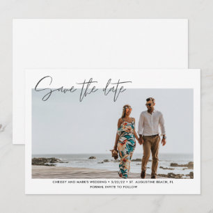 Reserva La Fecha Guardar la fecha de boda de playa con foto moderna
