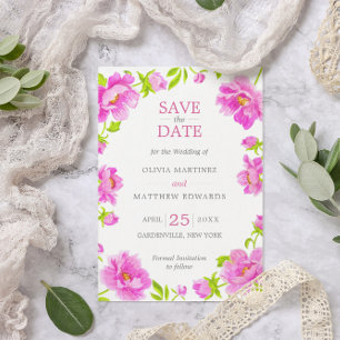 Reserva La Fecha Guardar la fecha de boda floral plateado rosa