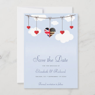 Reserva La Fecha Guardar la fecha de la boda británico americana