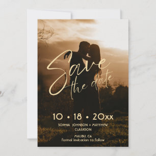 Reserva La Fecha Guardar la fecha de la boda con foto con letra mod