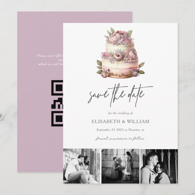 Reserva La Fecha Guardar la fecha de la boda en el jardín Código QR (Anverso / Reverso)