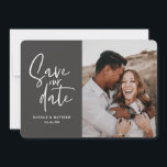 Reserva La Fecha Guardar la fecha de la boda floral fotográfica mod<br><div class="desc">Guardar la fecha de la boda floral fotográfica moderna. En púrpuras,  rosas,  marrones y verde. Interpretación moderna de boda rústica con escritura a mano.</div>