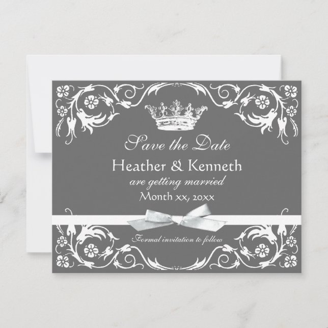 Reserva La Fecha Guardar la fecha de la corona blanca (Anverso)