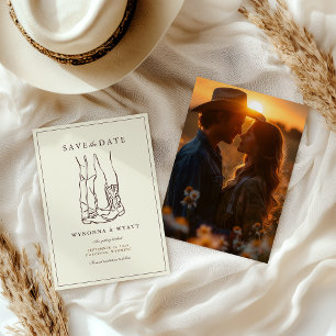 Reserva La Fecha Guardar la fecha de la foto moderna rústica occide