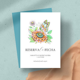 Reserva La Fecha Guardar la fecha de las mariposas de Quinceañeras