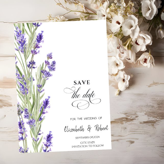 Reserva La Fecha Guardar la fecha de lavanda verde (Subido por el creador)
