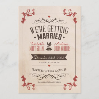 Reserva La Fecha Guardar la fecha de vintage