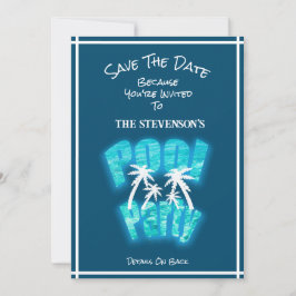 Reserva La Fecha Guardar La Fecha Diversión Fiesta De La Piscina Cu