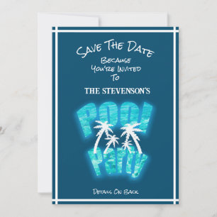 Reserva La Fecha Guardar La Fecha Diversión Fiesta De La Piscina Cu