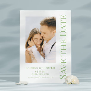 Reserva La Fecha Guardar la fecha elegante boda moderna verde salvi