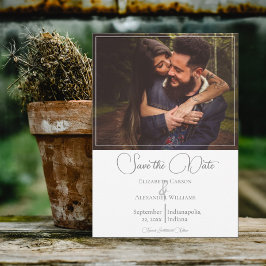 Reserva La Fecha Guardar la fecha en foto moderna blanca