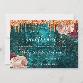 Reserva La Fecha Guardar la fecha en que el Rosa de Florals Wreath