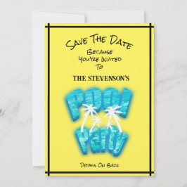 Reserva La Fecha Guardar la fecha Fiesta del pool Divertido Amarill