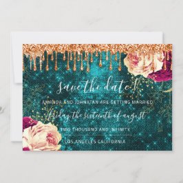 Reserva La Fecha Guardar La Fecha Florals Rosa Wreath Naranja Drip 