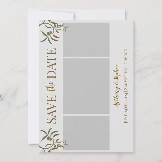 Reserva La Fecha Guardar la fecha Grecia (Anverso)