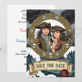 Reserva La Fecha Guardar la fecha impresionante boda pirata