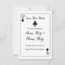 Guardar La Fecha King Clubs Ace Spades Wedding Inv
